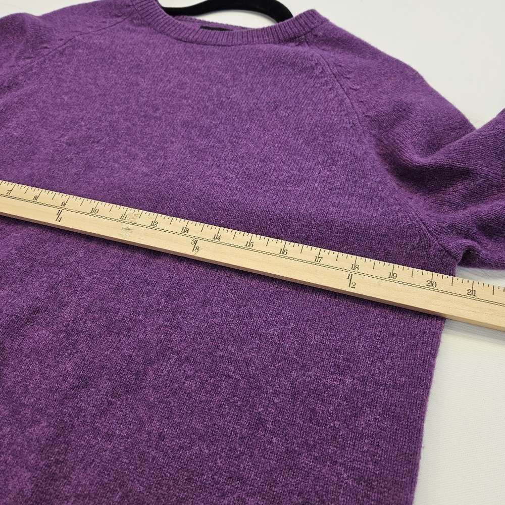 J.Crew NWT MEDIUM Lambs Wool Pullover Sweater Crewneck Purple Stretch NEW - Picture 3 of 8